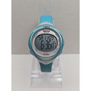 Timex Ironman Triathlon 30 Lap Indiglo WR100M Teal Digital Watch New Battery